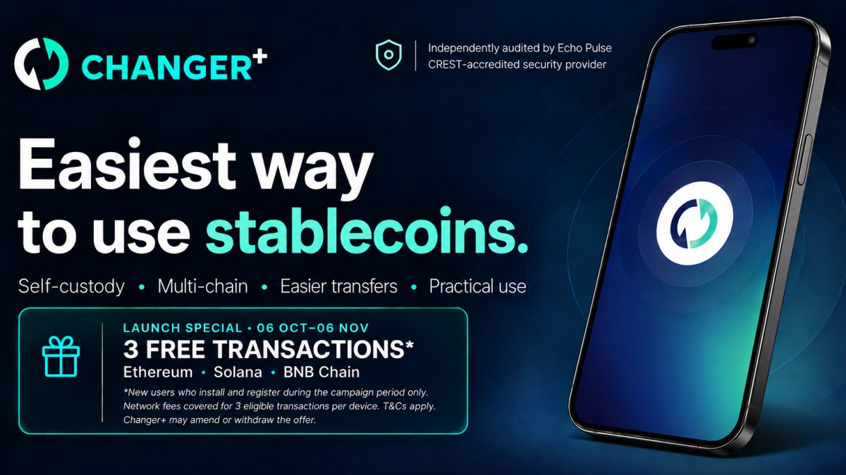 Changer+, Stablecoin Odaklı Yeni Self-Custodial Cüzdanını Kullanıma Sundu