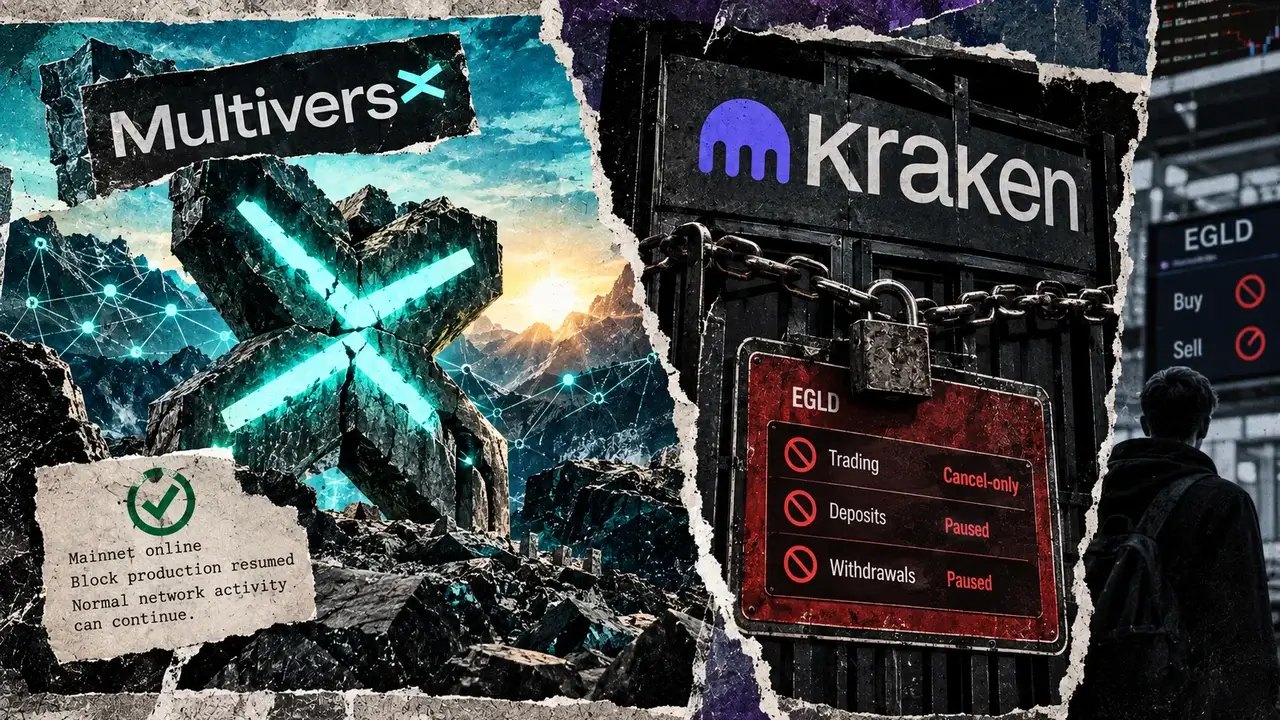 MultiversX Ağ Kesintisini Atlatarak Yeniden Başladı, Ancak Kraken EGLD İşlemlerini Askıda Tutuyor
