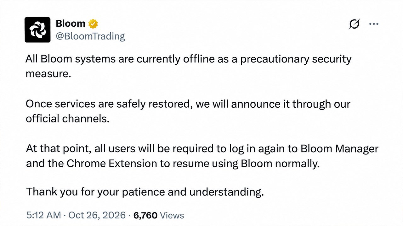 Solana Tabanlı İşlem Botu Bloom Trading Hacklendi: 49 Cüzdandan Yaklaşık 1 Milyon Dolar Çekildi