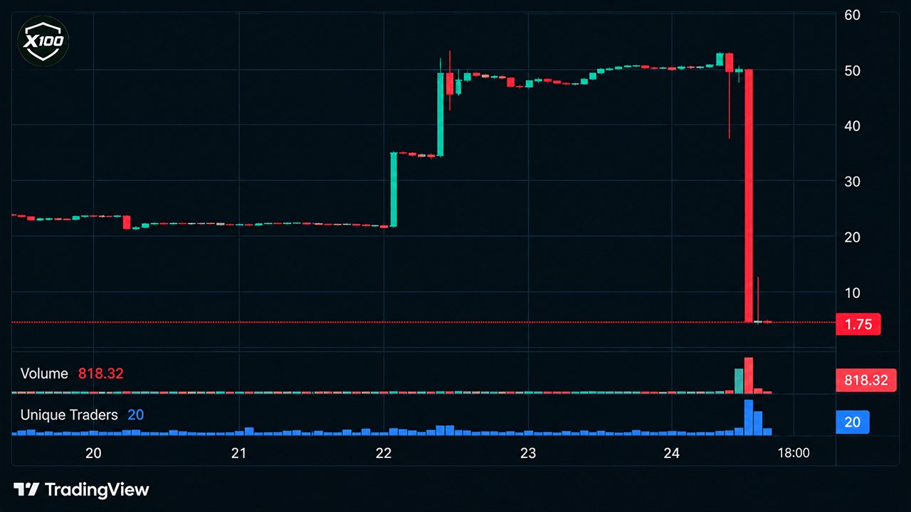 X 100 Global’de Üç Koltuklu Senato Ele Geçirildi: 4,85 Milyon Dolarlık Fon Çekildi, X Token %96 Çöktü